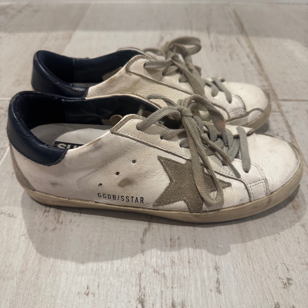 EUC Golden Goose size 36 white/navy